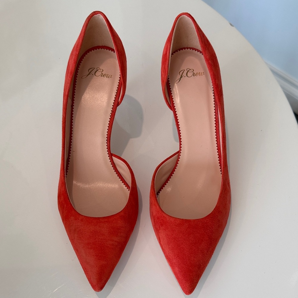 J. Crew Bold Red Suede Heels
